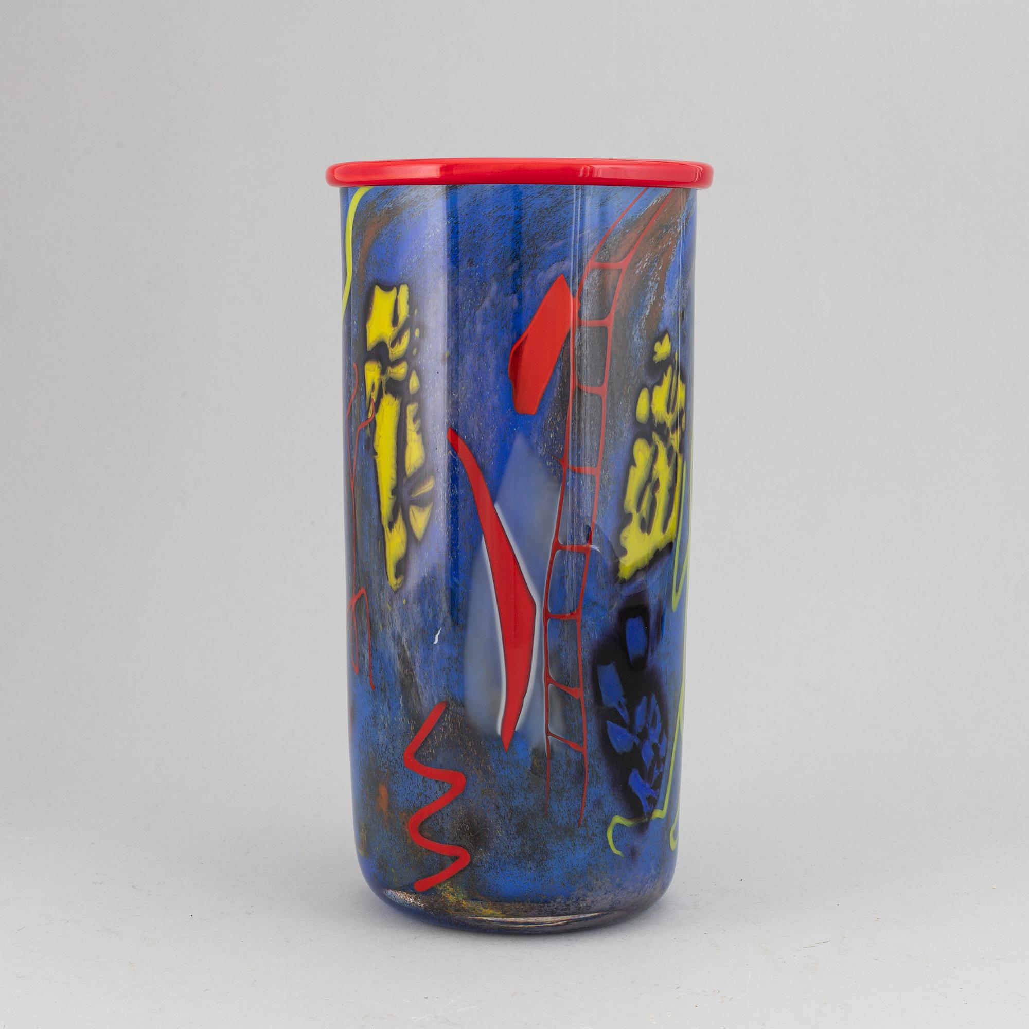Sven-Åke Carlsson, a unique glass vase, signed.