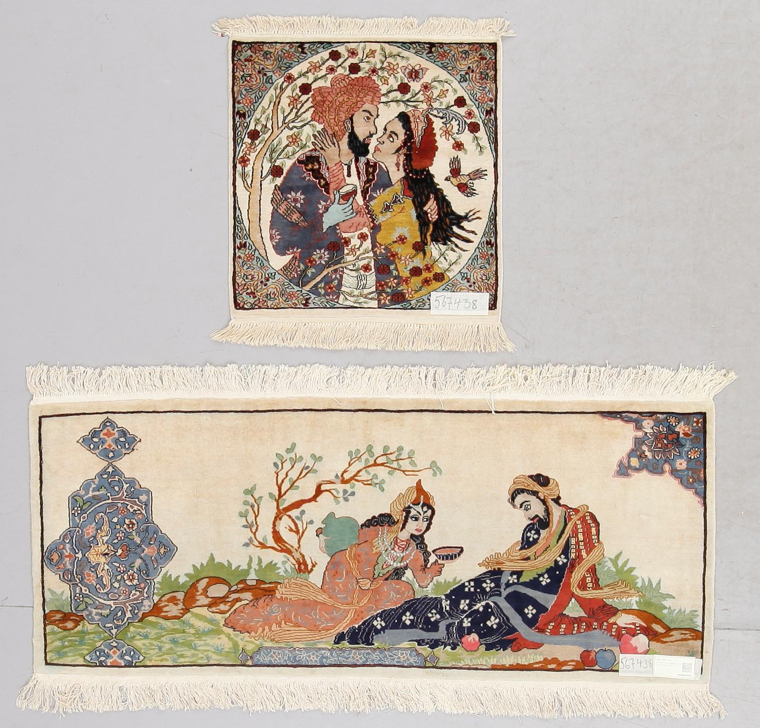 MATTOR, 2 st, orientaliska. 64 x 155 samt 62 x 62 cm.