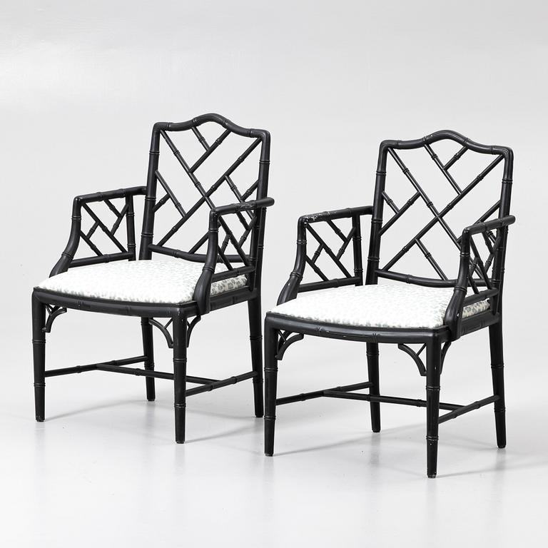Armchairs, a pair, probably Miranda of Sweden, 20th century.