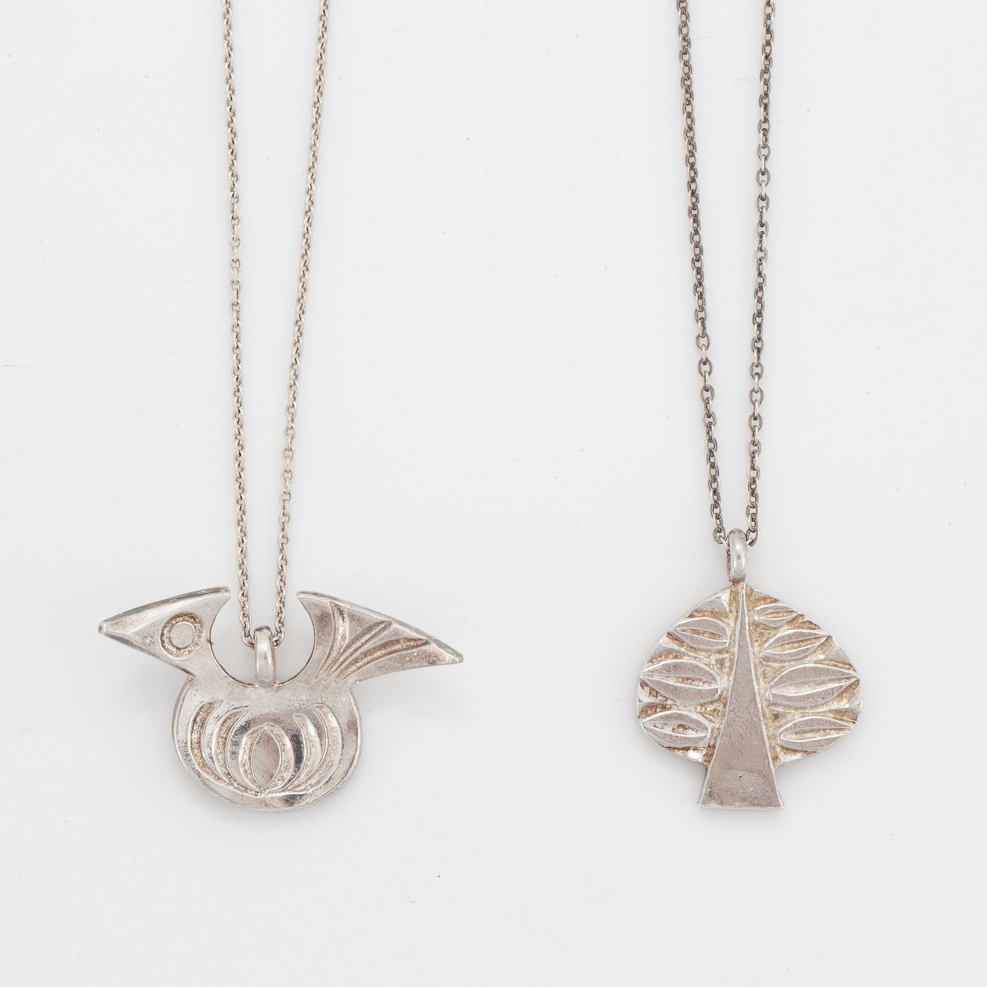 Bengt Liljedahl, Bengt Liljedahl, two pendants, sterling silver.