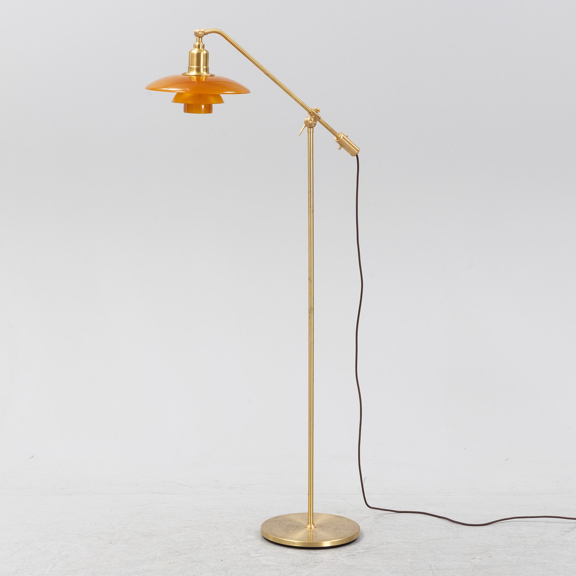 Poul Henningsen, a model 'PH 3/2 The Water Pump Limited Edition' brass floor light, Louis Poulsen, Danmark, 2019.