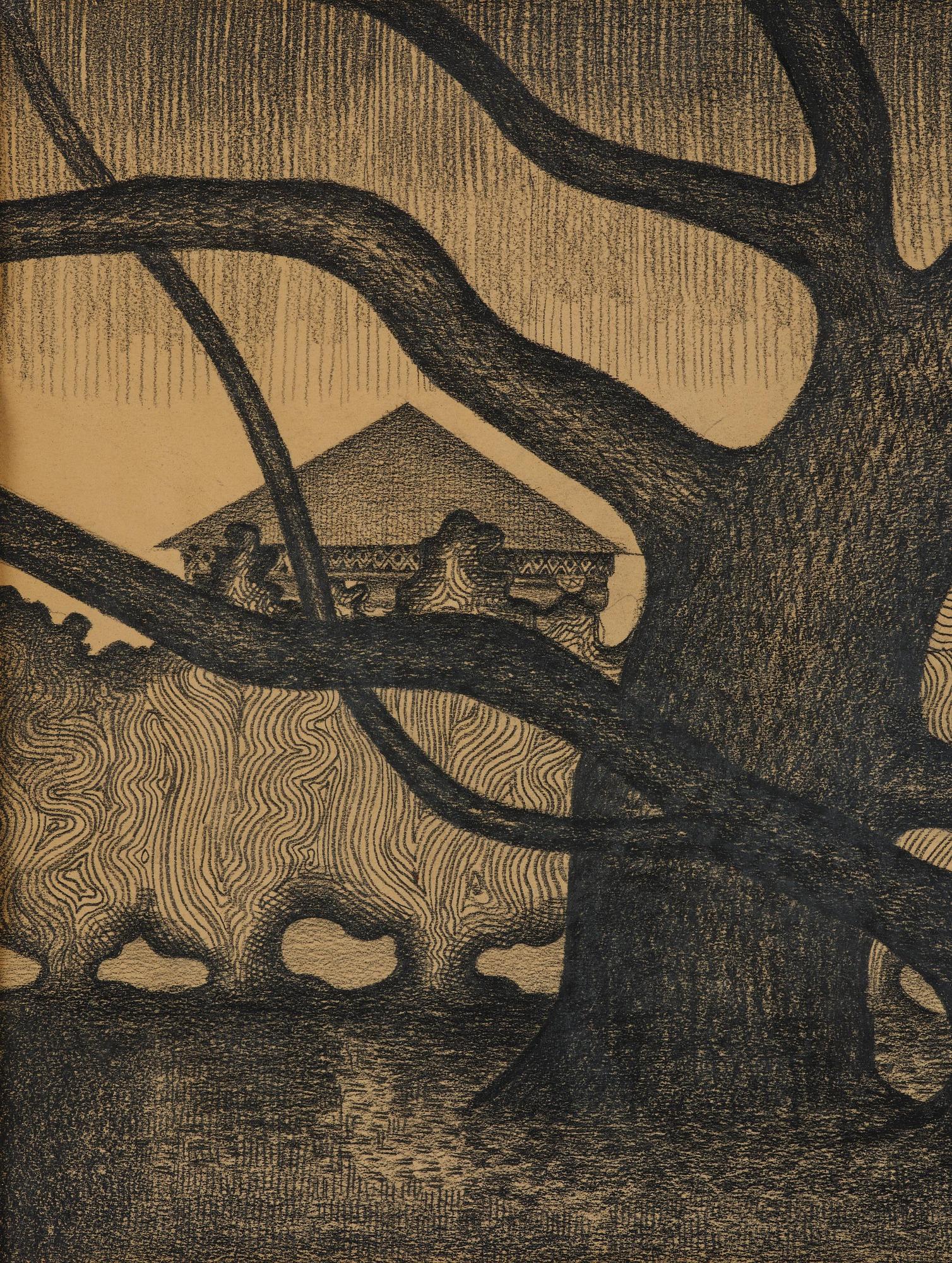 Valentina Kropivnitskaya, "Two animals and a tree".