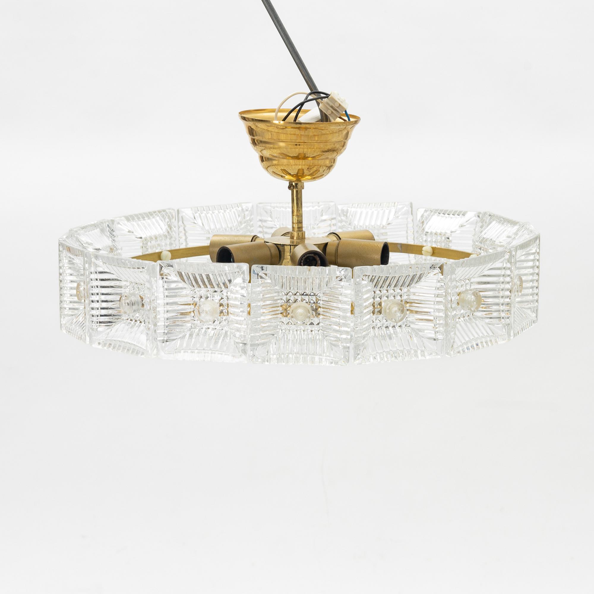 Carl Fagerlund, a ceiling light, Orrefors, 1960's/70's.