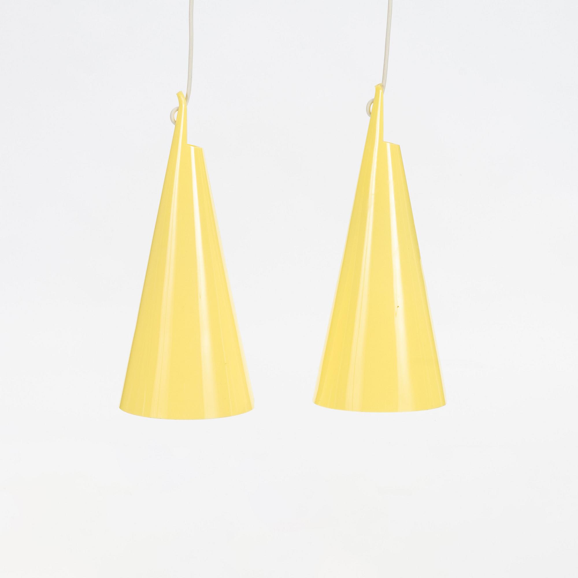 Hans Bergström, a pair of ceiling lamps, "Struten" model 181, ateljé Lyktan, Åhus, Sweden, 1950-60s.