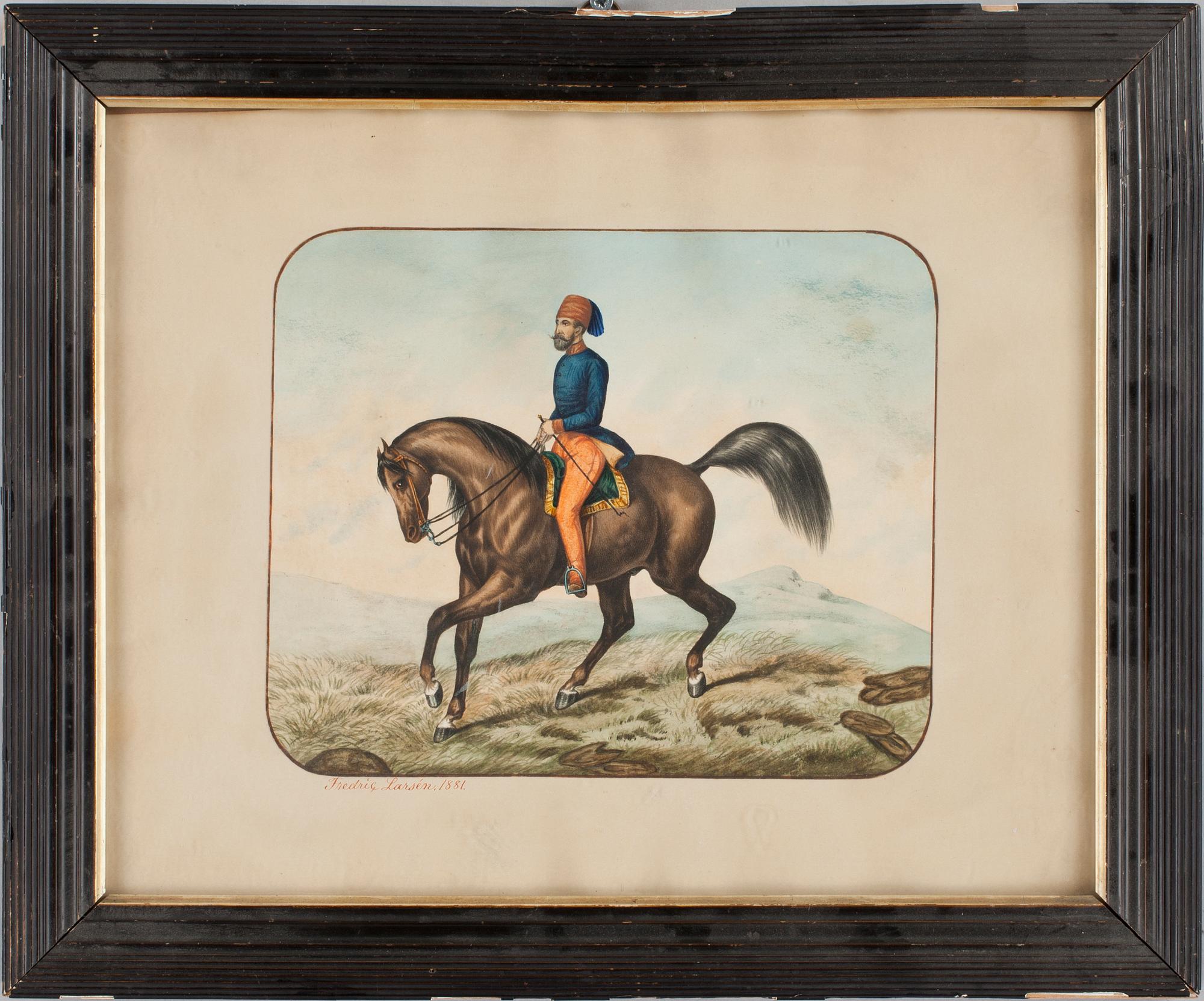 FREDRIC LARSÉN, gravyr, bär sign o dat 1881.