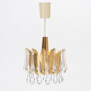 Palwa Palm & Walter, a brass ceiling lamp, Germany, 1970's.