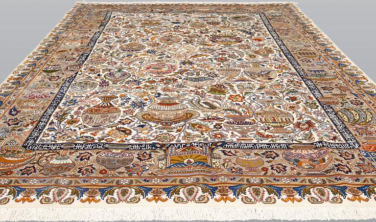 Matta, figural Kashmar, ca 393 x 293 cm.