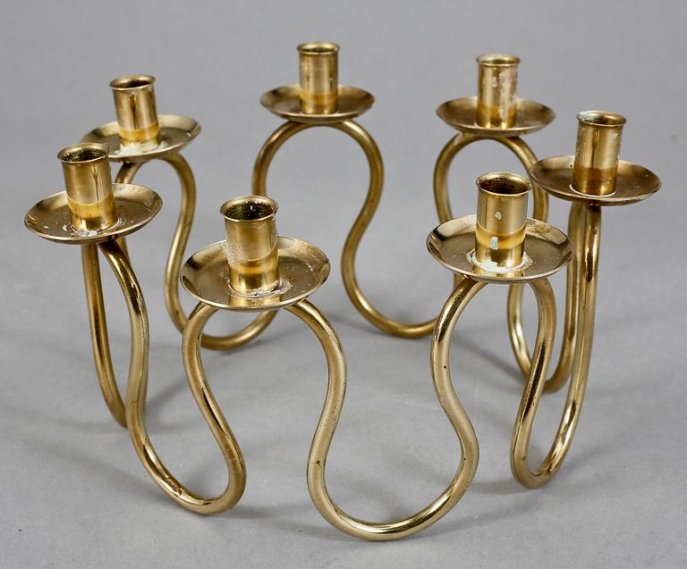 LJUSSTAKE, mässing, Lars Holmström, Arvika för Svenskt tenn, 1900-talets andra hälft.