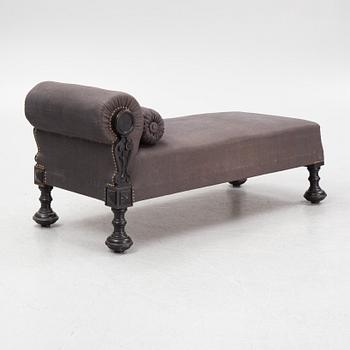 A chaise longue, late 19th Century.