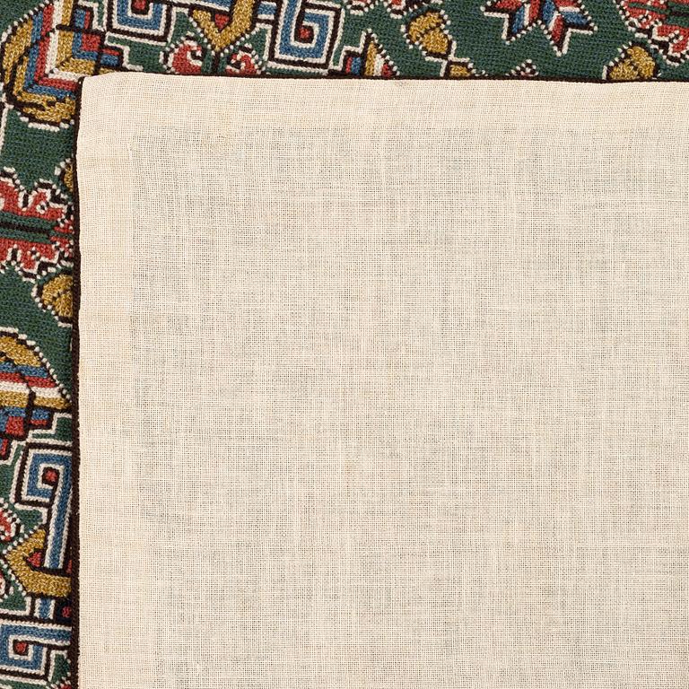 A cross-stitch embroidery bed cover, Scania c.. 188 x 160 cm, Scania, around 1900.
