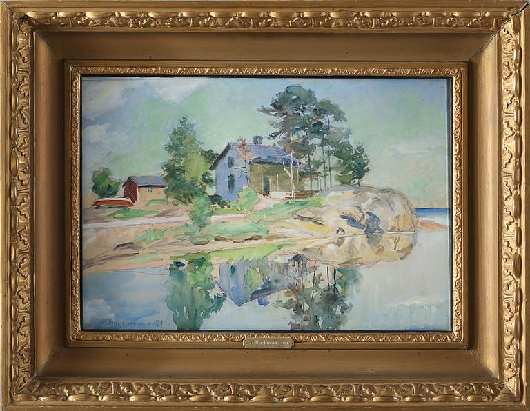 HUGO BACKMANSSON, akvarell, signerad 1942.