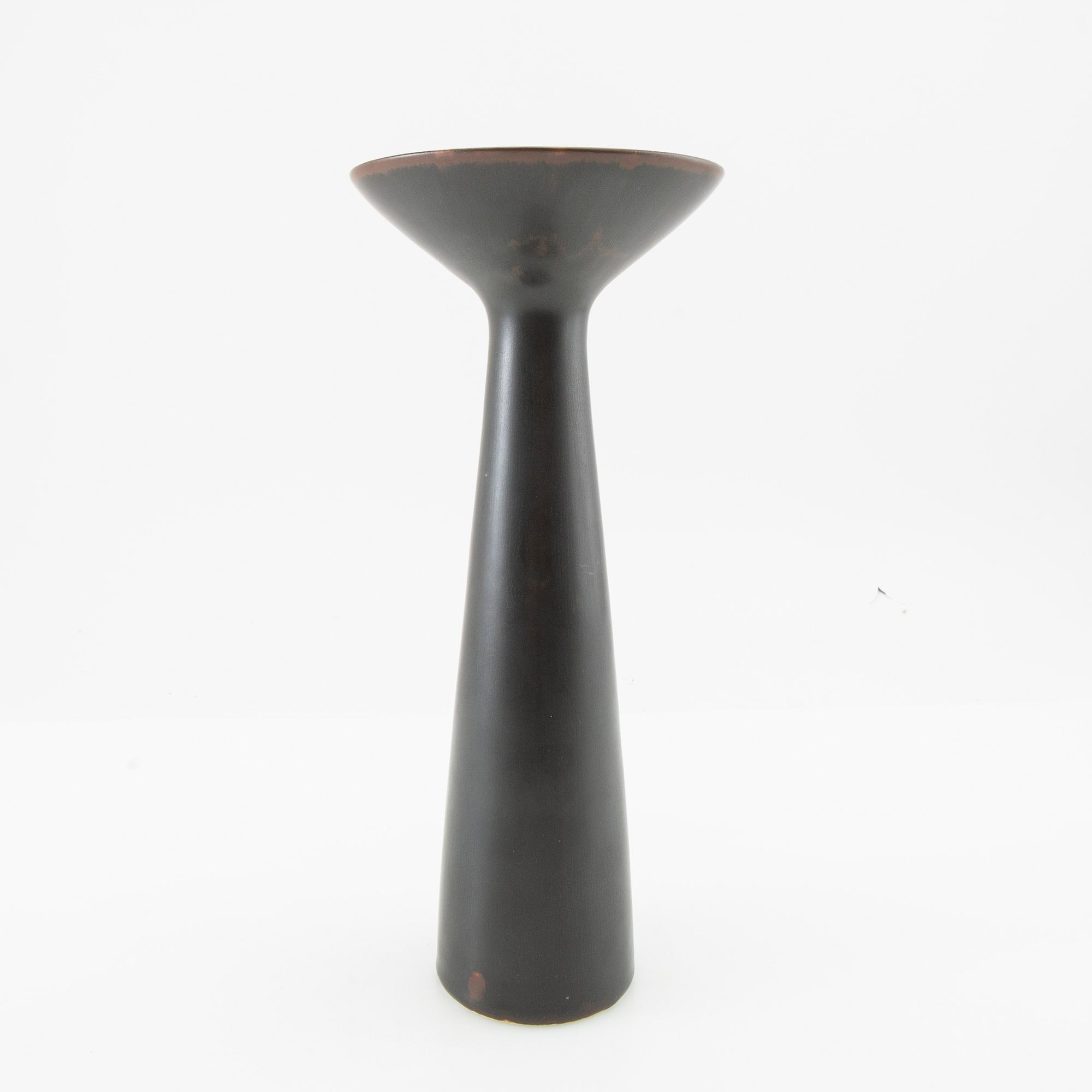 Carl-Harry Stålhane, vase signed mid-20th century stoneware.