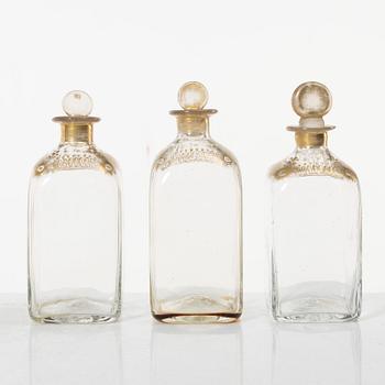 A box with bottles, late Gustavian, circa 1800.