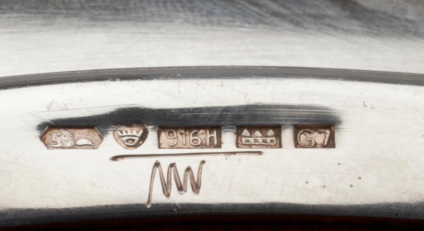 BRICKA, silver samt palisander, sign. TW, Kultakeskus, Tavastehus 1960.