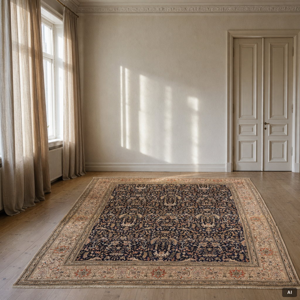 Rug, Tabatabaei/Tabriz, semi-antique, approximately 361 x 288 cm.