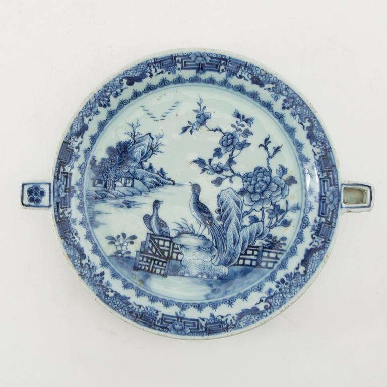 A Chinese blue and white hot water dish, Qing dynasty, Qianlong (1736-95).