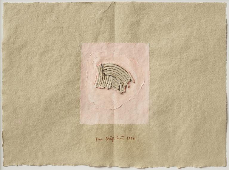 Jan Håfström, mixed media, signed and dated 1990.