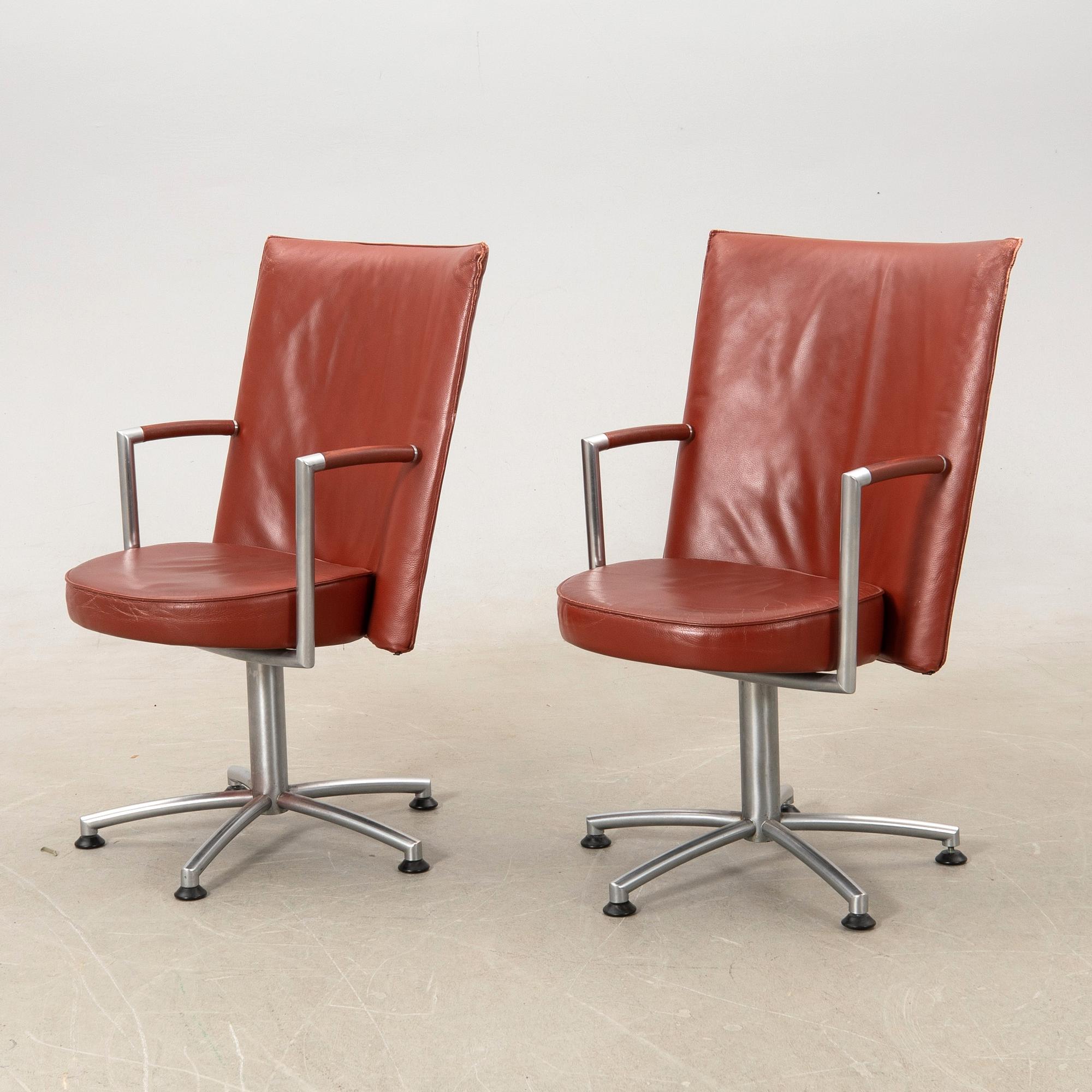 Foersom & Hiort-Lorenzen armchairs 6 pcs "Partner / EJ 70" for Erik Jørgensen Denmark, late 20th century.