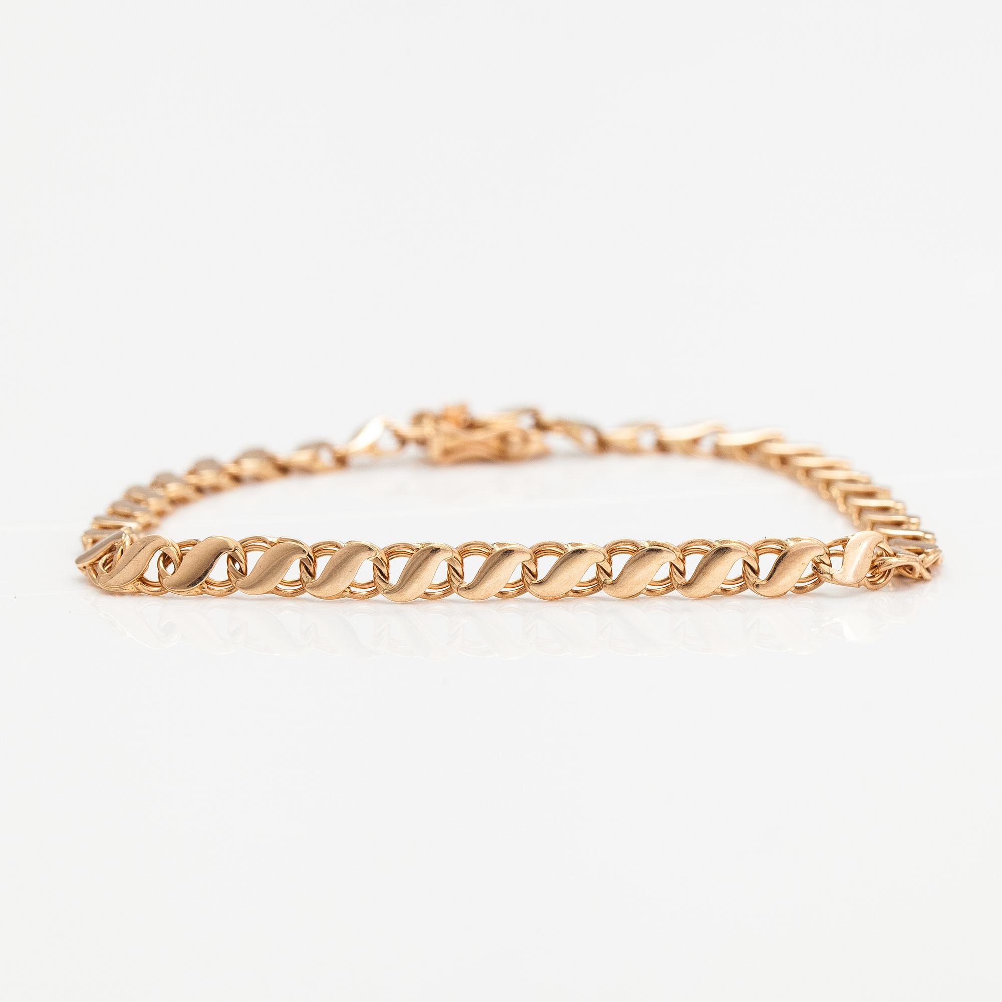 Halsband och armband, 14K guld. Finland 1979.