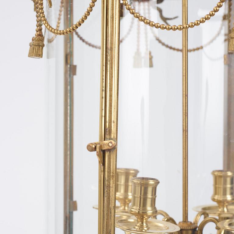 A Louis XVI four-light lantern, late 18th century.