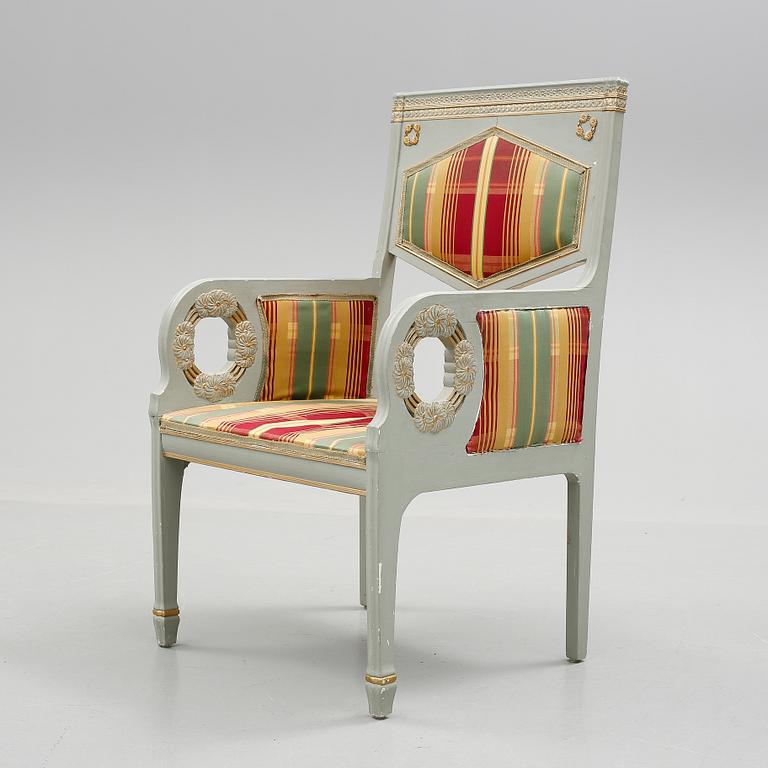 An Art Nouveau armchair probably by Ragnar Östman and executed by P. Jönsson and L. Löfberg ca 1909.