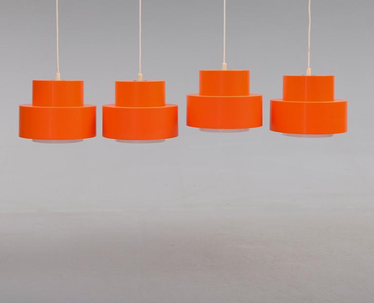 TAKLAMPOR, 4 st, Uno & Östen Christiansson för Luxus, 1900-talets andra hälft. Höjd ca 27 cm.