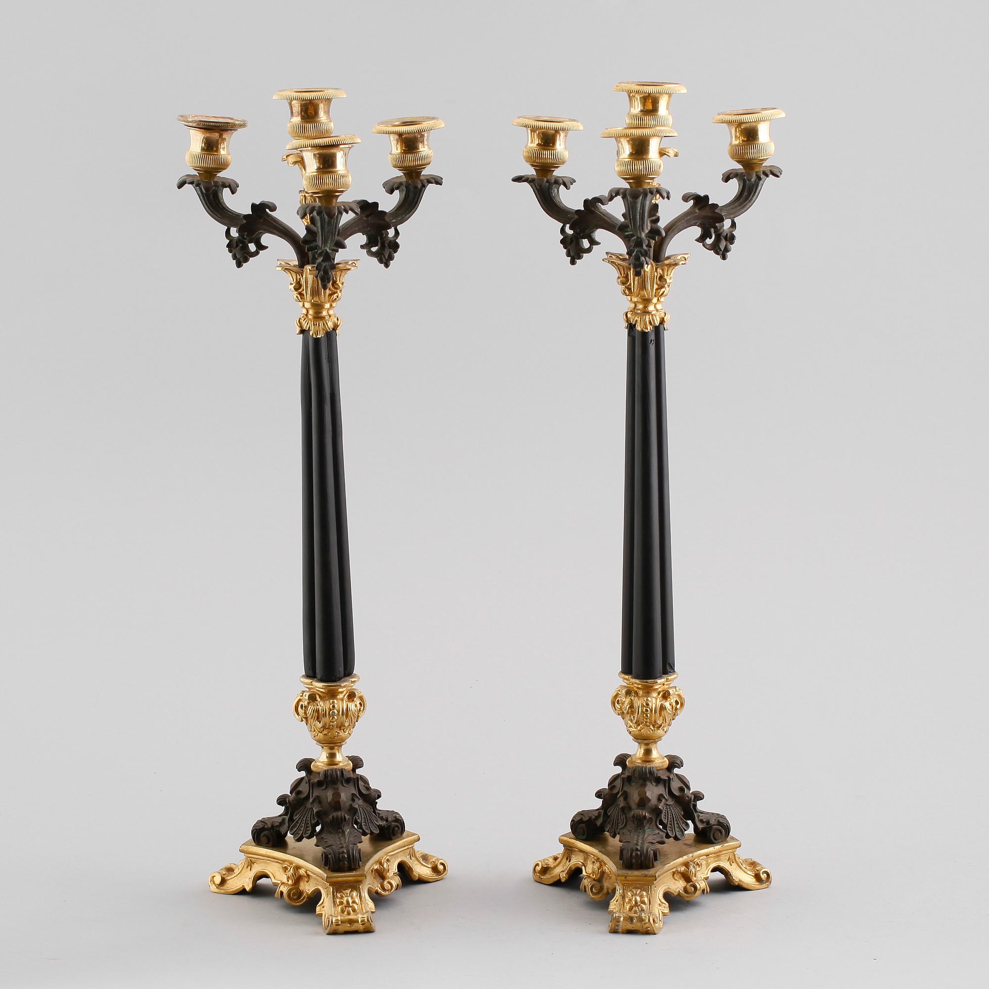 KANDELABRAR, 1 par, empirestil, 1800-tal.