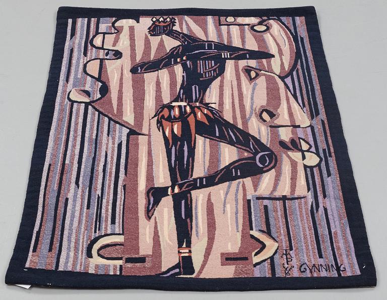 Lars Gynning, A TAPESTRY, flat weave, ca 123,5 x 84 cm,  signerad MTP fino GYNNING.