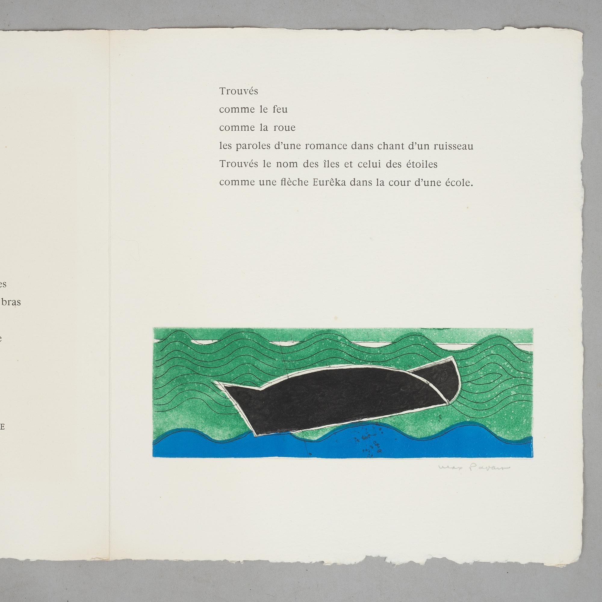 Max Papart & Jacques Prévert, a book, 2le jours des temps", Galerie Bosquet Goutal Darly, Paris 1975, numbered 81/145.