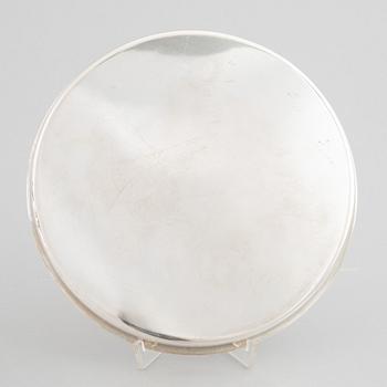 A set with a tray, sugar-bowl and a creamer, marks of Ove Bohlin, Stockholm, Sweden 1963.