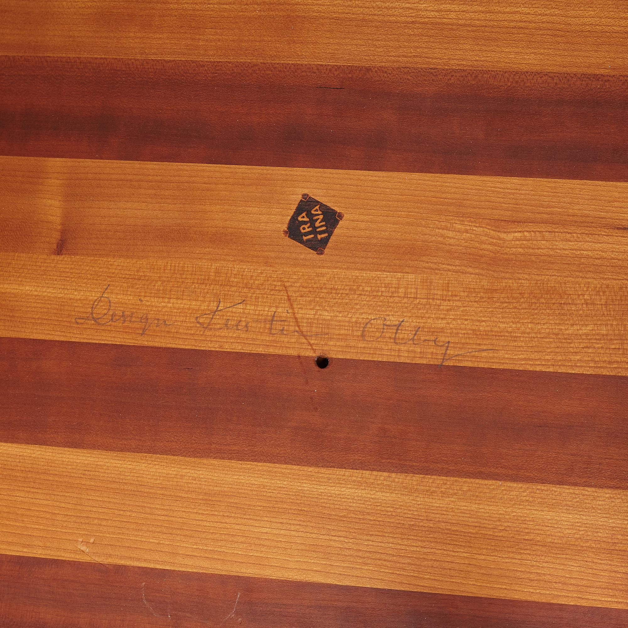 Kerstin Olby, side table, trätina, signed.