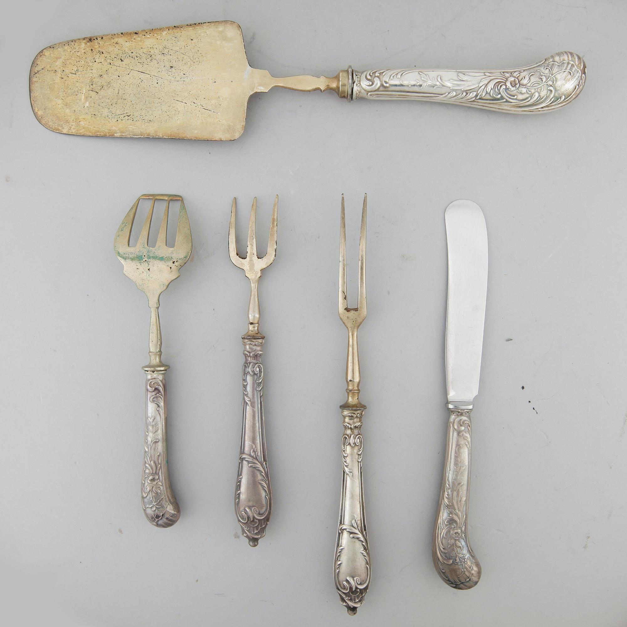 BESTICK, 10 st, silver, Ryssland 1800-tal, tot vikt ca 563 g.