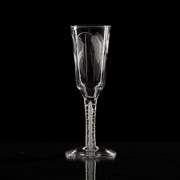 VINGLAS, sju stycken. England, 1700-tal.