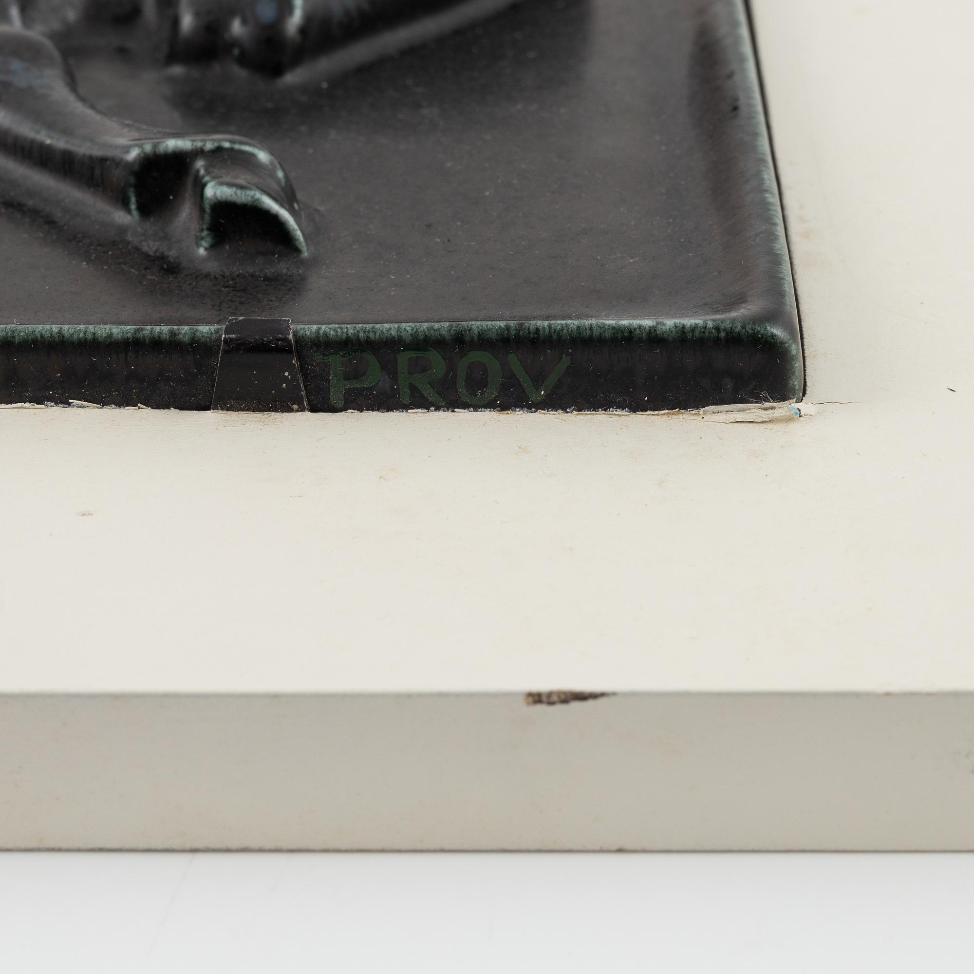 A pair of earthenware bas reliefs by Bertil Lundgren for Rörstrand, Sweden.