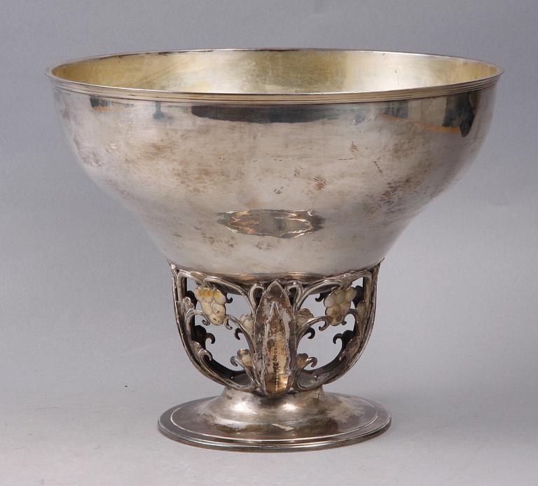 PRAKTSKÅL, silver, jugend, GAB, Stockholm 1910-20-tal.