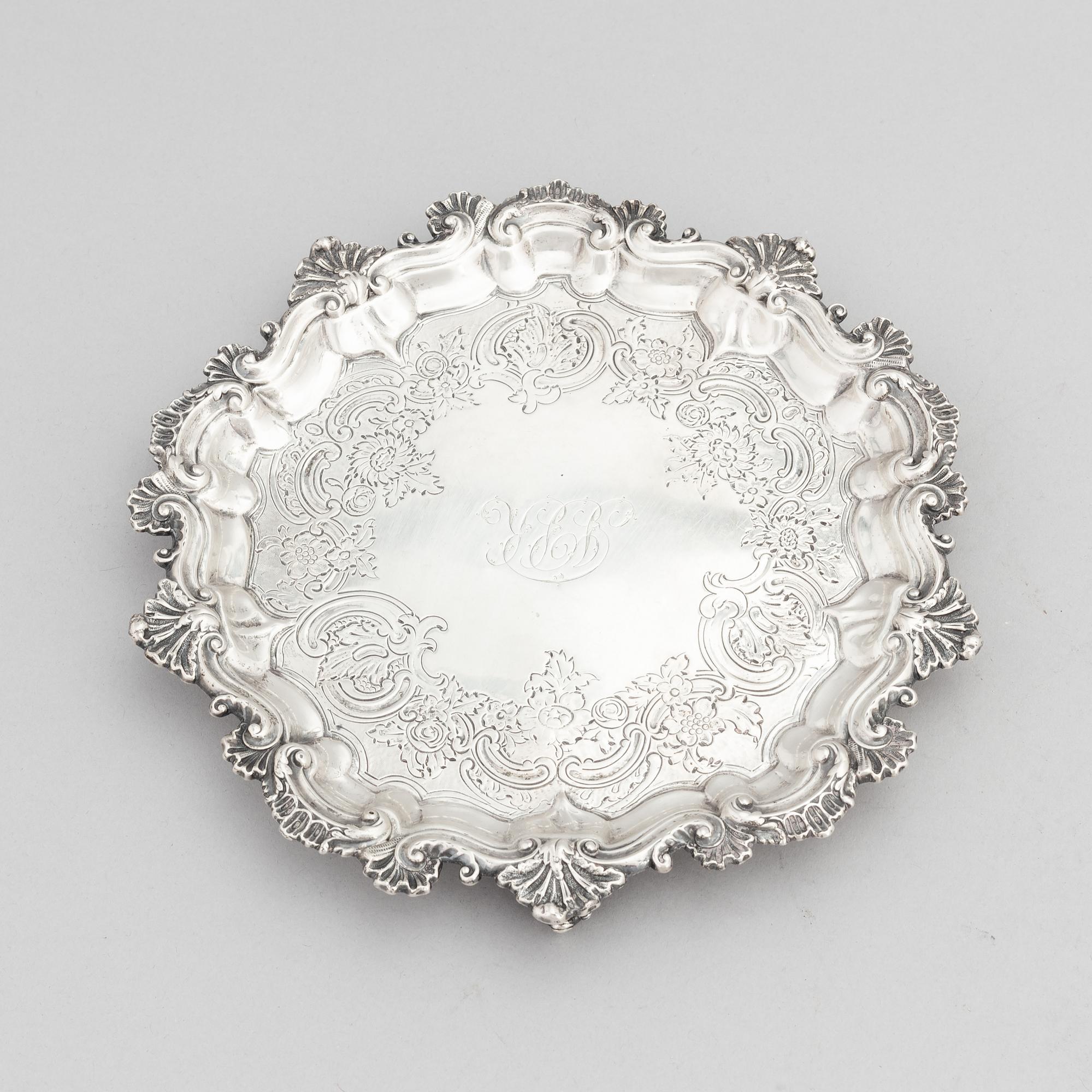 A silver salver, mark of Martin, Hall & Co (Richard Martin & Ebenezer Hall), Sheffield 1902.