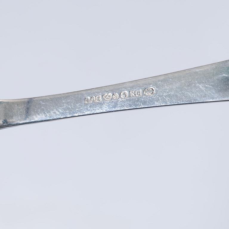 Jacob Ängman, bestickservis, 39 delar, silver, modell "Rosenholm", GAB, Stockholm och Eskilstuna, bl.a. 1945.