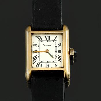 ARMBANDSUR, dam, guld double, "tank", Cartier, 1900-talets senare del.