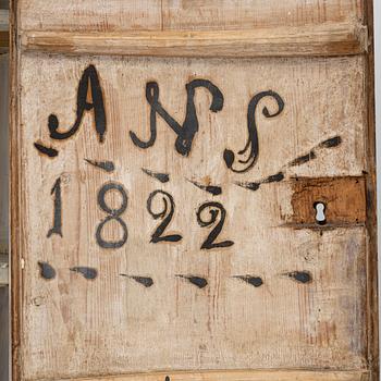 A corner cupboard, probably Värmland, dated 1822.