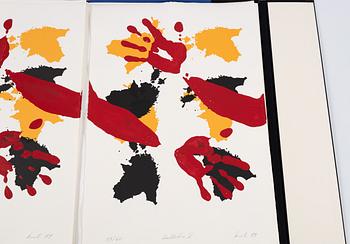 Raul Meel, "Kallistus-Omfamningen", Portfolio with 6 colour screenprints.