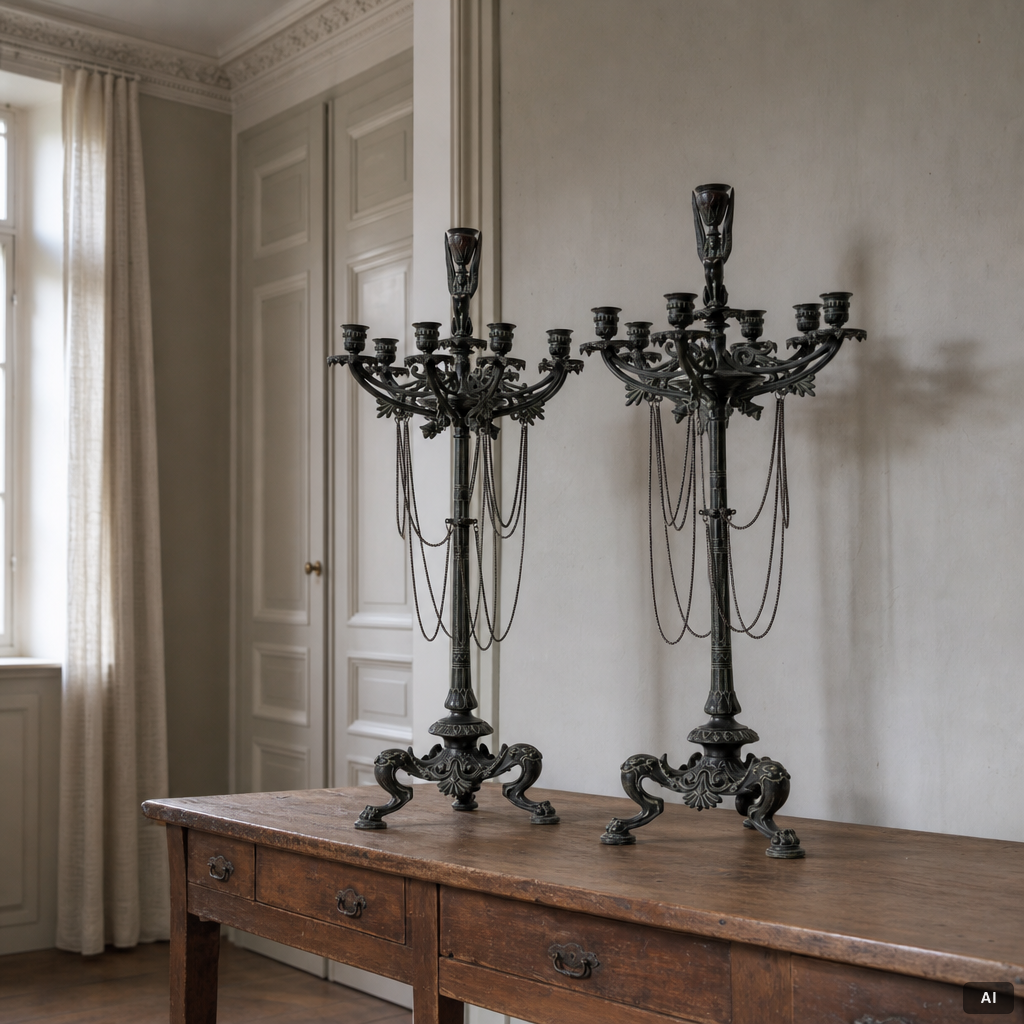 A pair of candelabras, late 19th century.