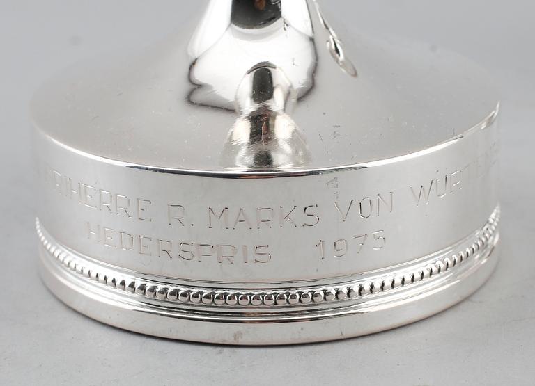 LJUSSTAKAR, 1 par, silver, MGAB, Uppsala 1974.