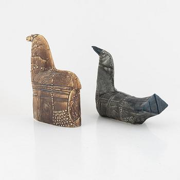 Bertil Vallien, figurines, a pair, from the "Terra" series, Rörstrand, Sweden.