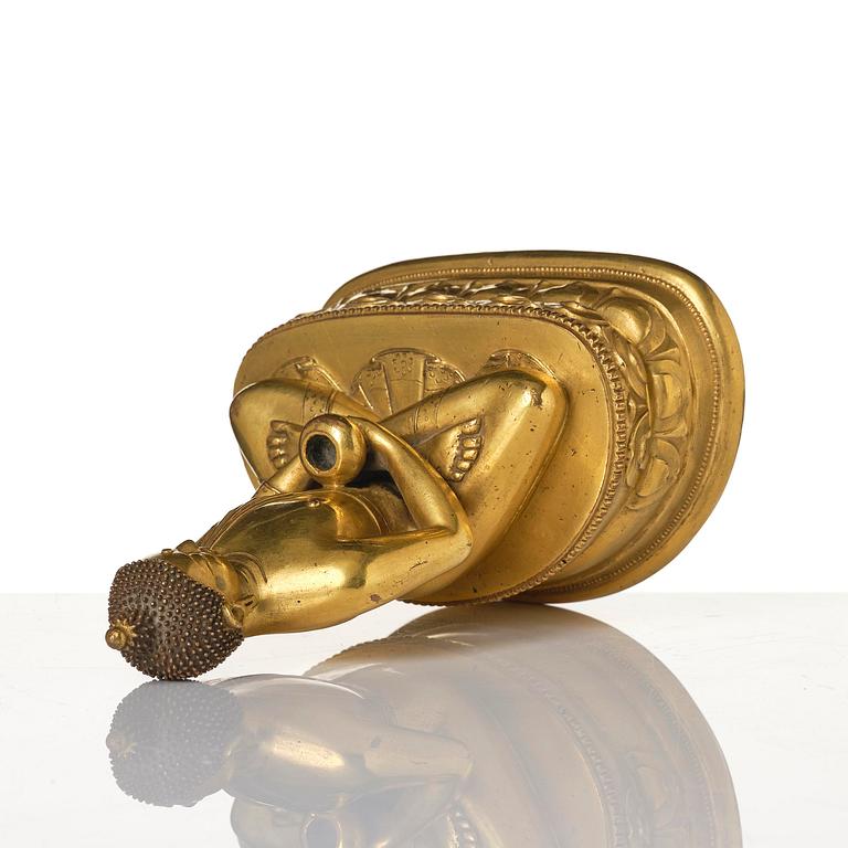A Mongolian Gilt Bronze Figure of Buddha, Zanabazar school, 18th century.