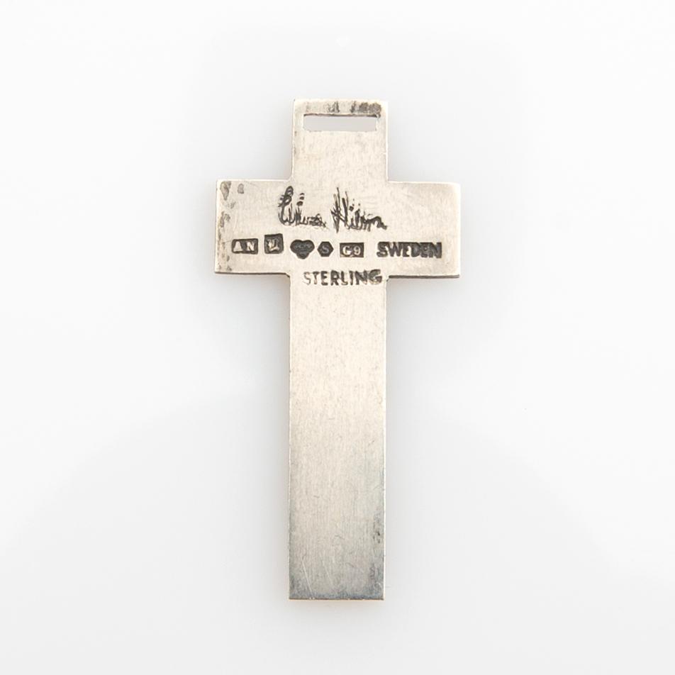Wiwen Nilsson, Pendant in the form of a cross, sterling silver Lund 1957.