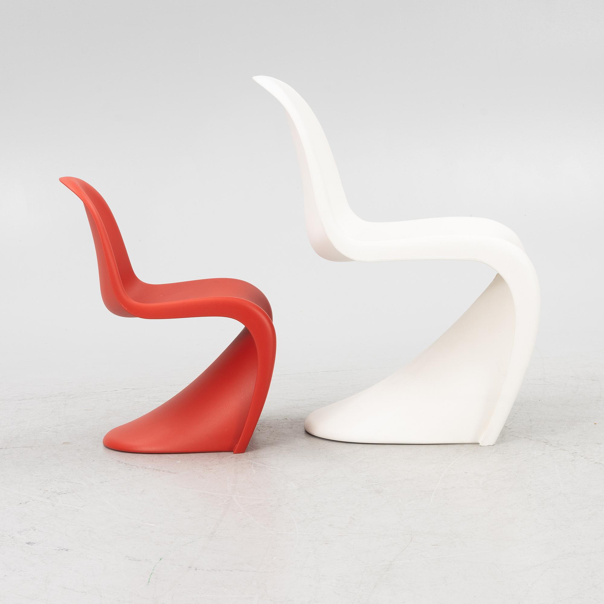 Verner Panton, two chairs, 'Panton Chair Classic', Vitra, 2008.
