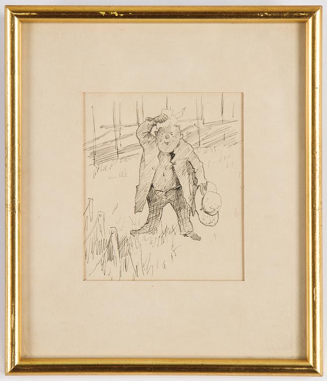 Bruno Liljefors, ink & watercolours, 8 and 1 front page. Front page signed.