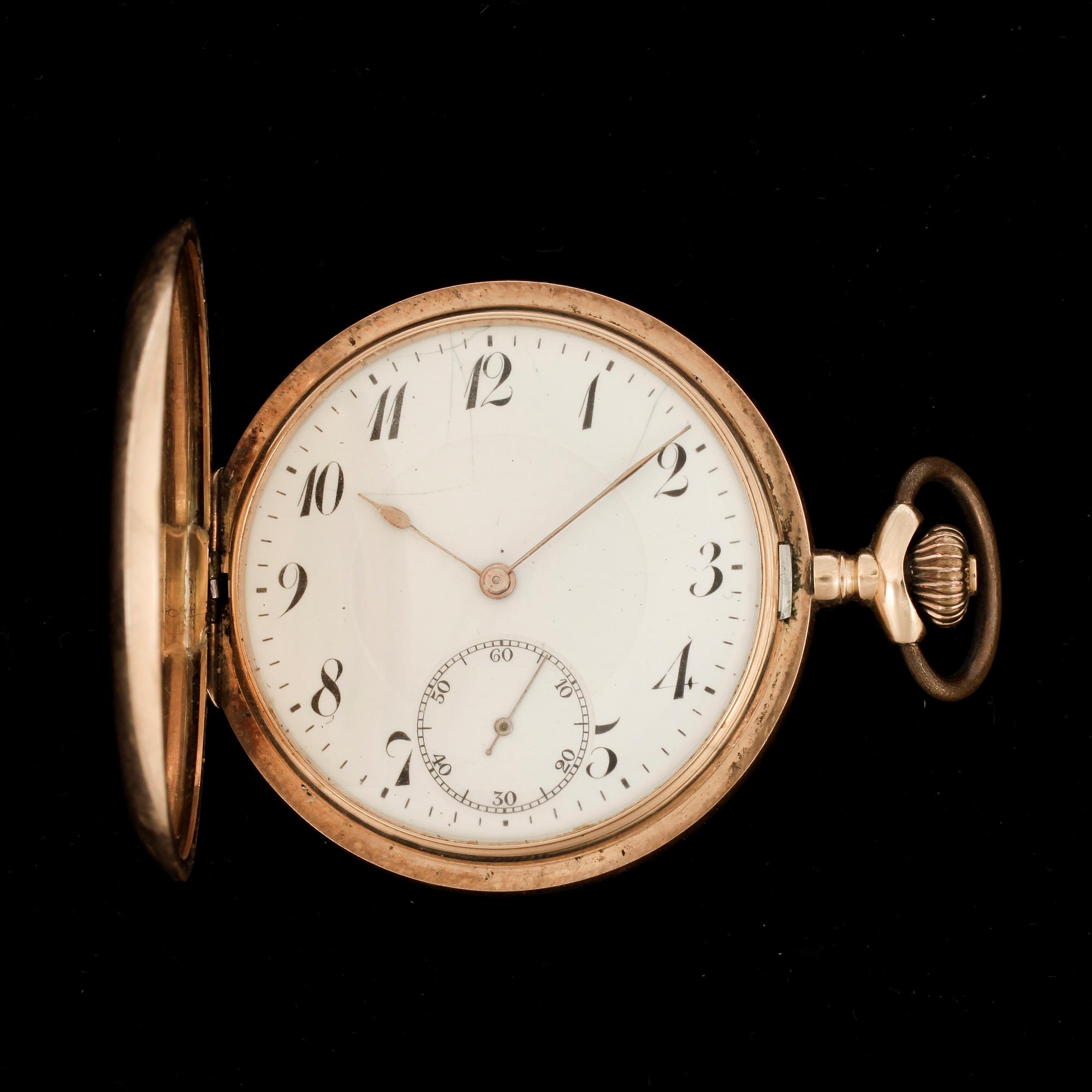 FICKUR, savonettur, 14k guld. 1920-tal. Vikt 93,3g.