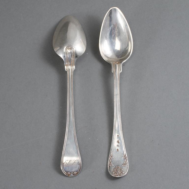 DESSERTSKEDAR, 11 st, silver, Sverige, 1800-tal, vikt 248 g.