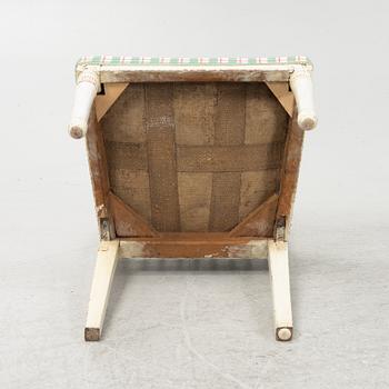 A pair of late Gustavian chairs, around the year 1800.